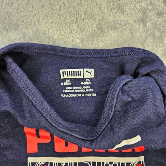 Lot of Two One Piece Infant Button Buckles Blue Red Sz 3-9M - Picture 4 of 4